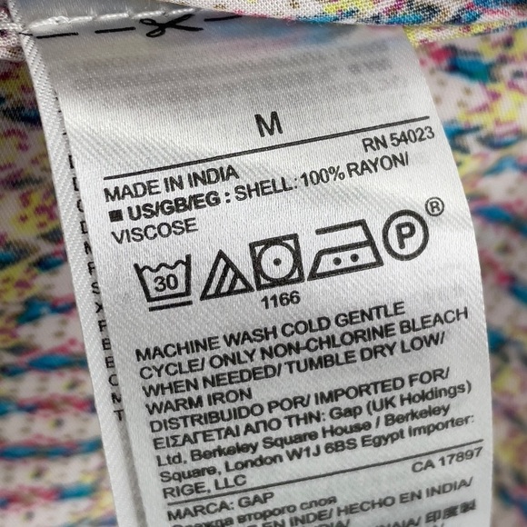 GAP Maxi Dress Tie Waist Sleeveless V-Neck Pockets Mixed Print Rayon Pink | Sz M - Picture 14 of 14